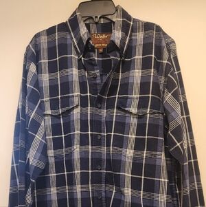 Walls Navy and White Plaid Casual Shirt